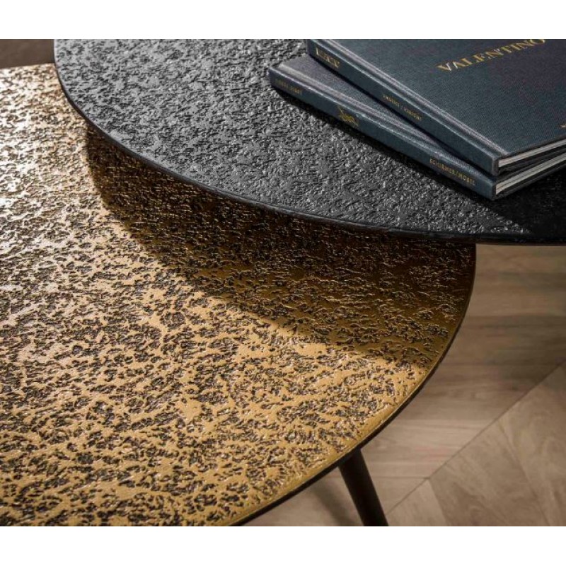 ZI Metallic Coffee Table Round Black Gold